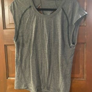 Lululemon grey twist back workout top size 6